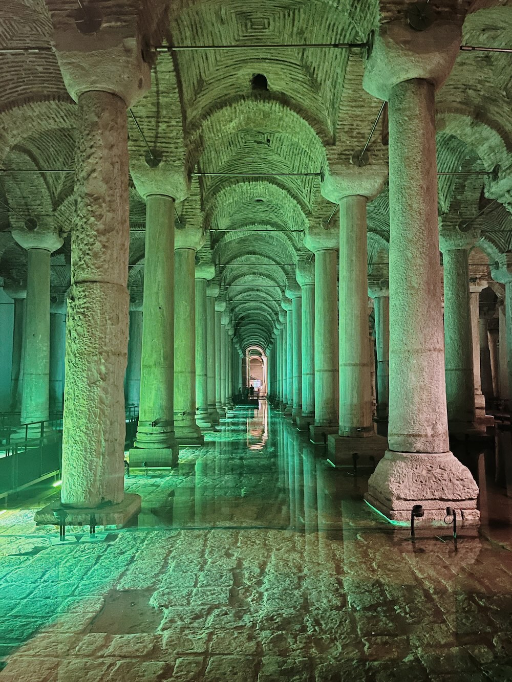 Strolling inside the Basilica Cistern