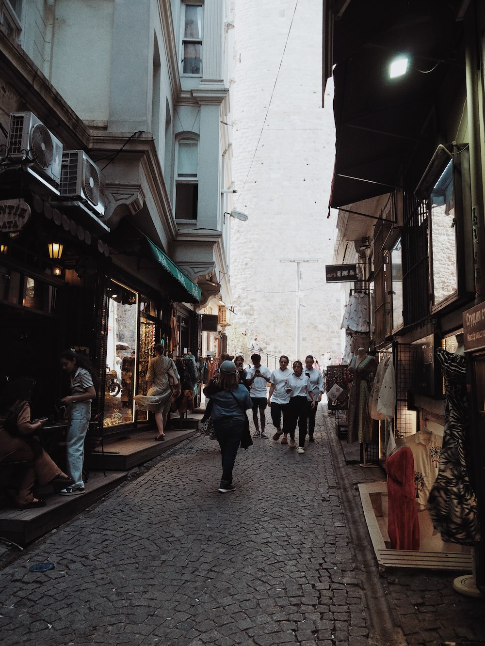 Shops on the Camekan Sk. at the base of the Galata Tower, Istanbul