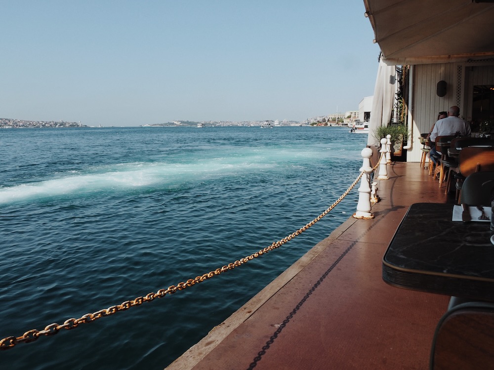 House of Cafe breakfast view of the Bosphorus Strait