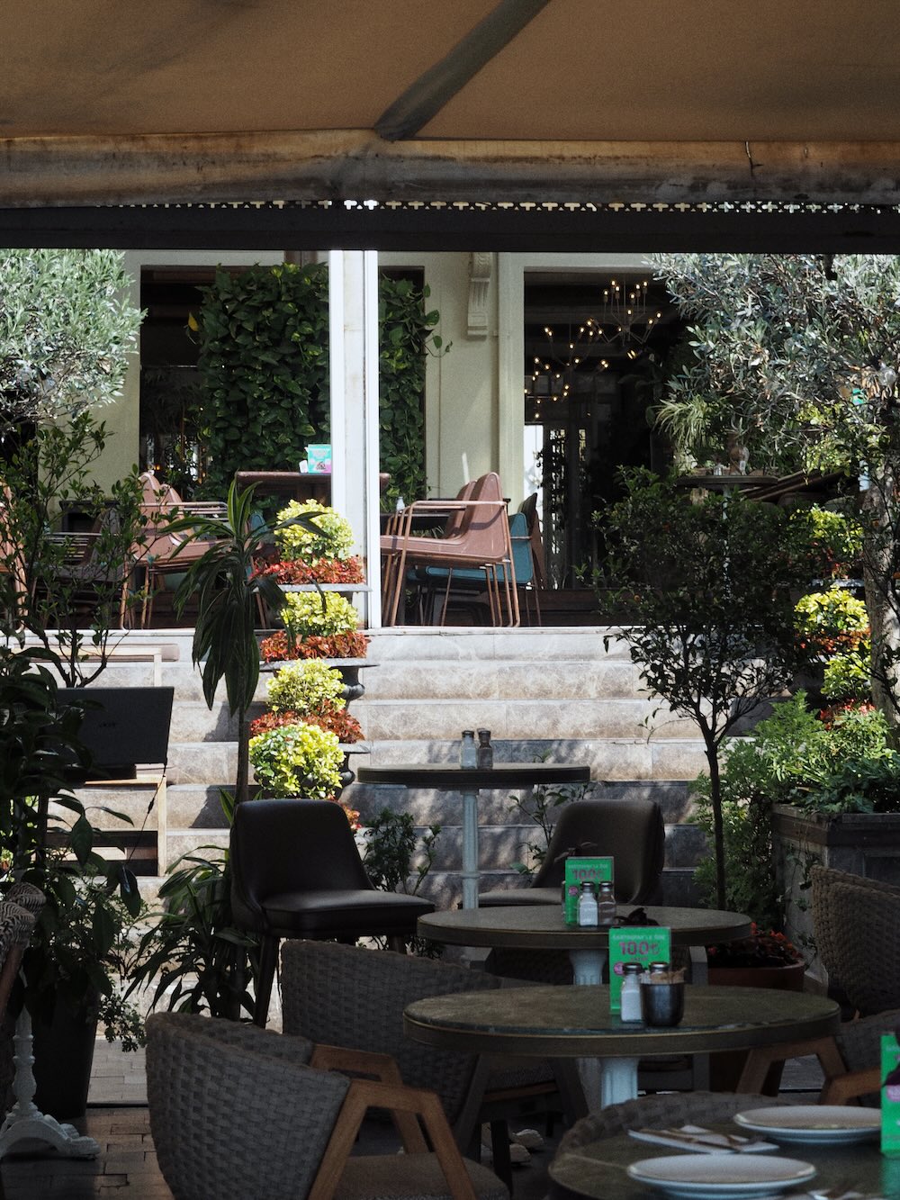A cozy patio seating at The House of Cafe in Ortakoy