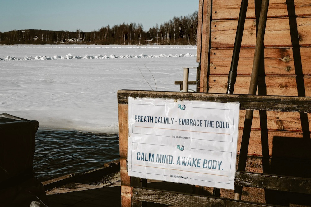 Ice Hole swimming in Rovaniemi, Finnish Lapland