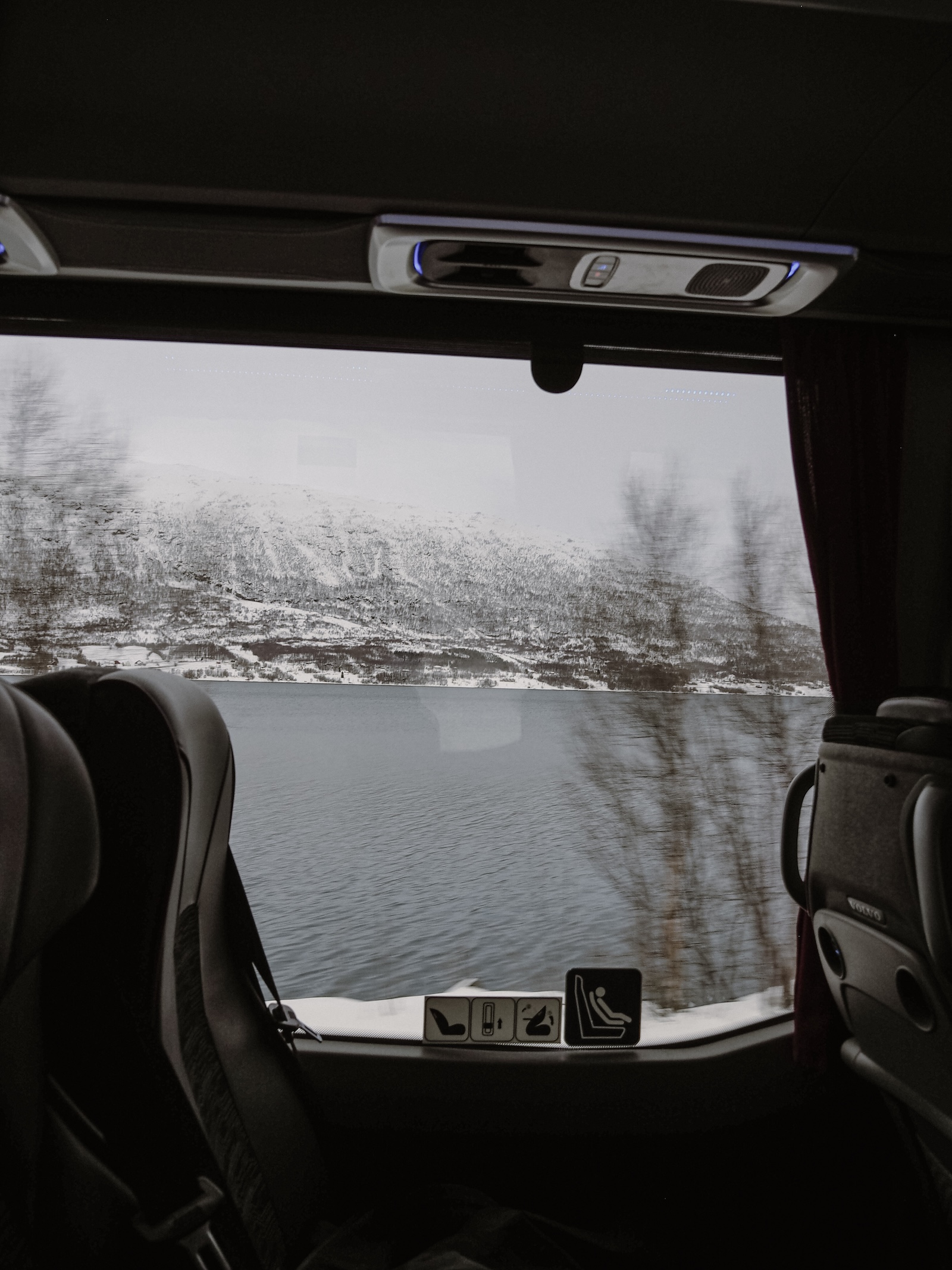 Winter scenery along the Arctic Bus route through Northern Norway